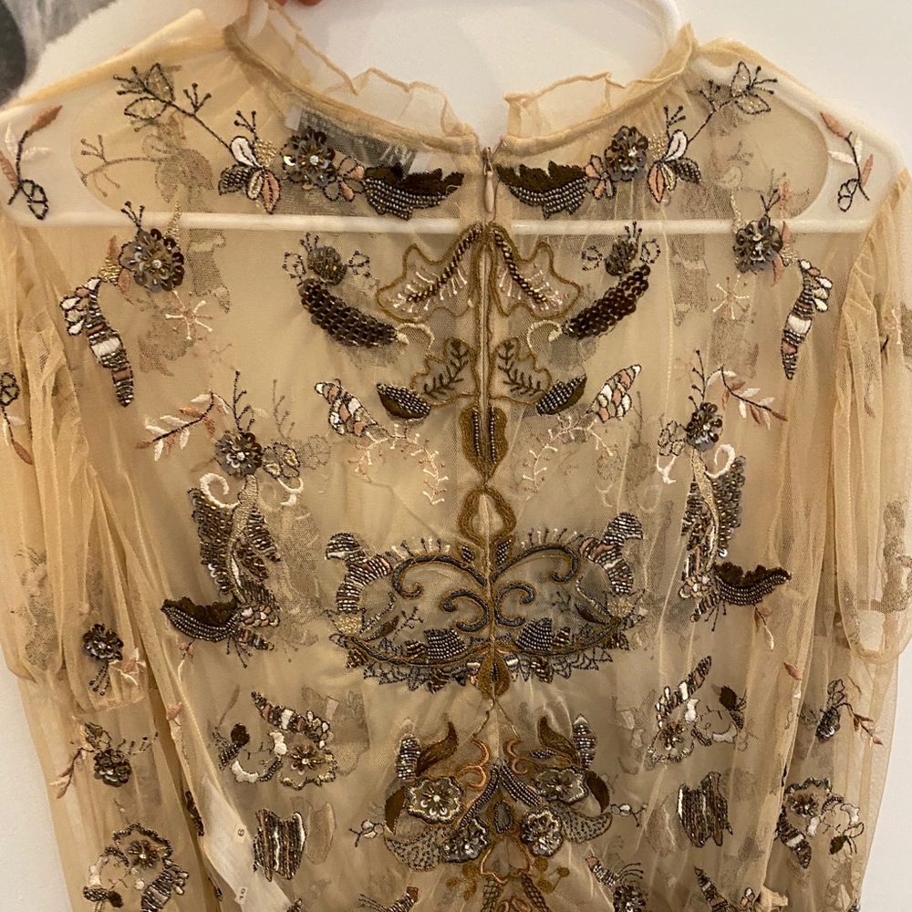 Zara Beaded Mesh Top